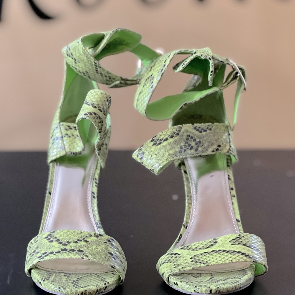 Green snake skin Heels